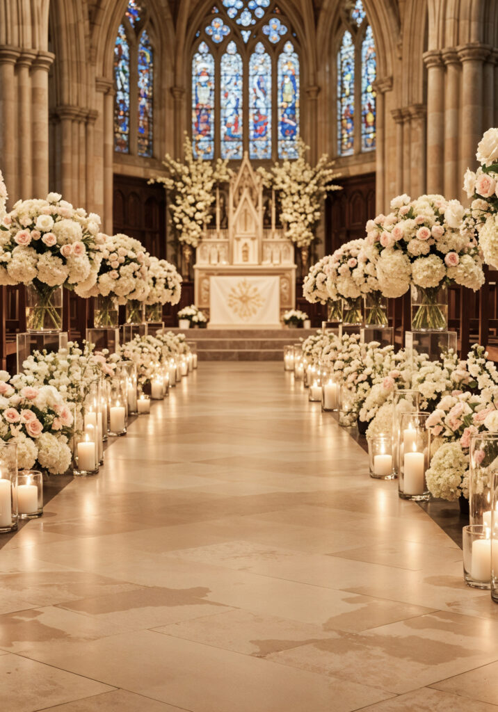 elegant wedding ceremony church